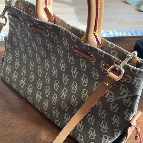 Dooney & Bourke Logo Canvas and Leather Tassel Bag - Picture 8 of 8